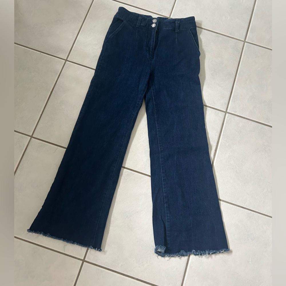 Maeve by Anthropology Dark Blue Flare Jeans